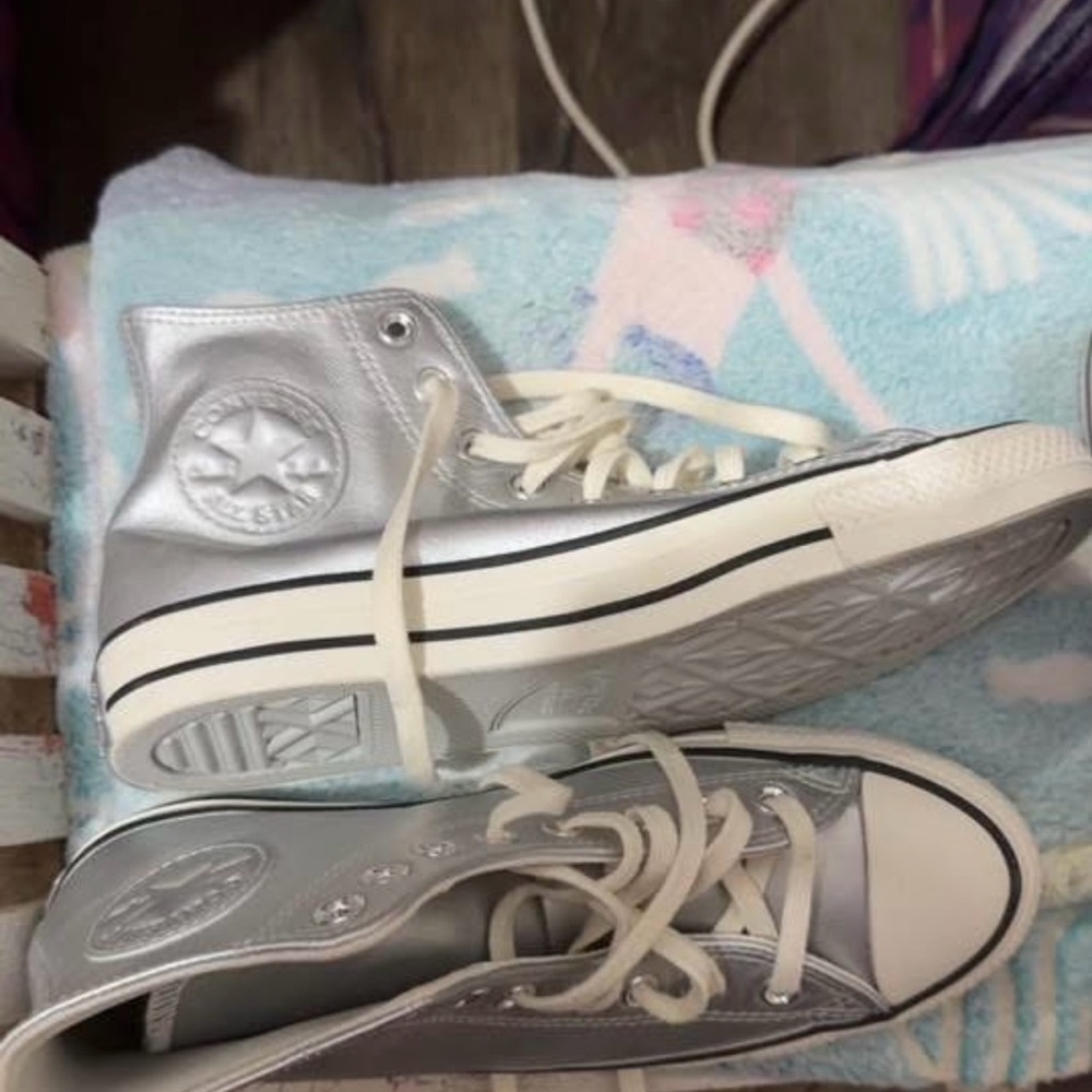Converse Silver High-Top Sneakers
